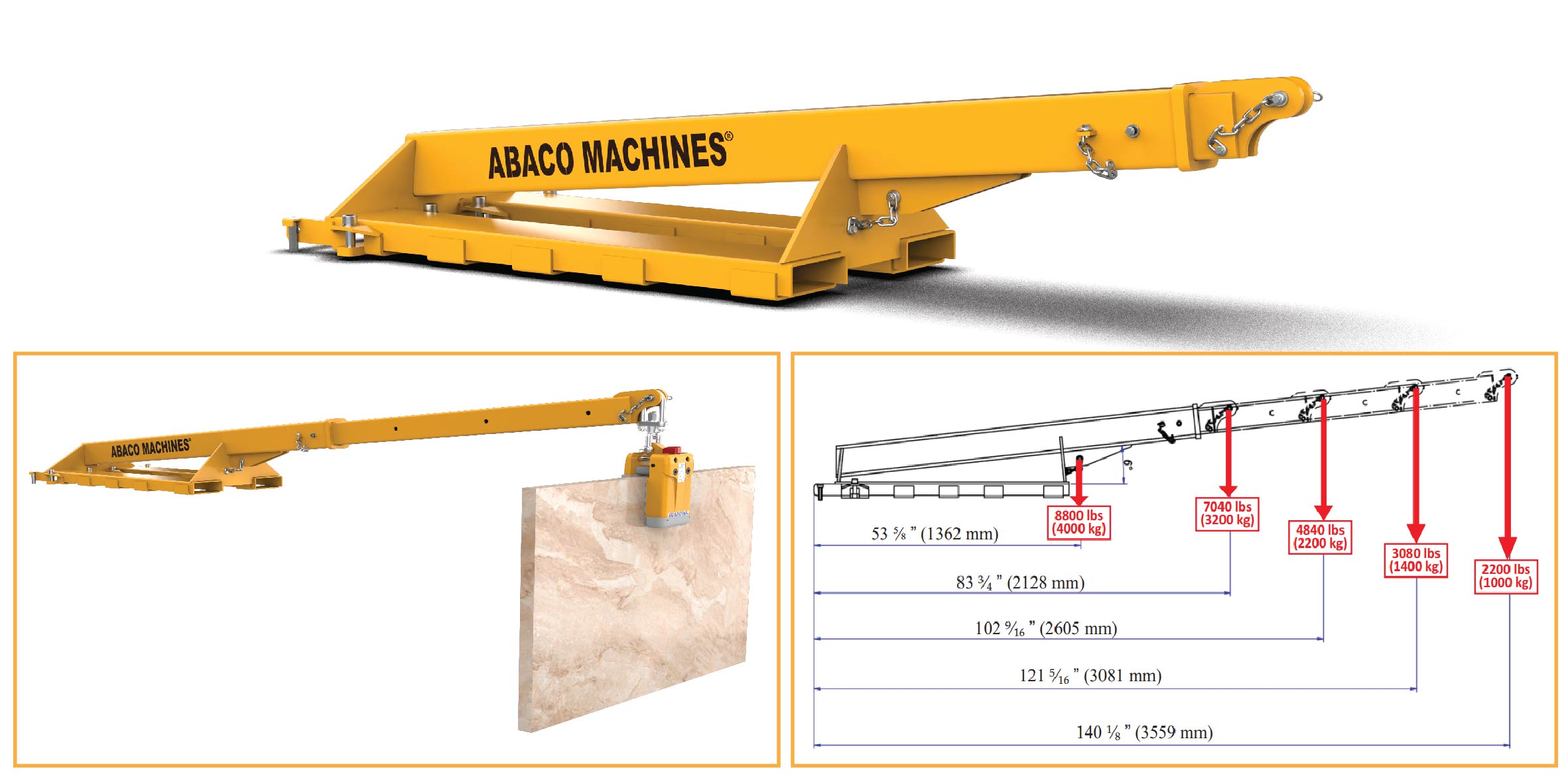 Abaco forklift boom AFJ35