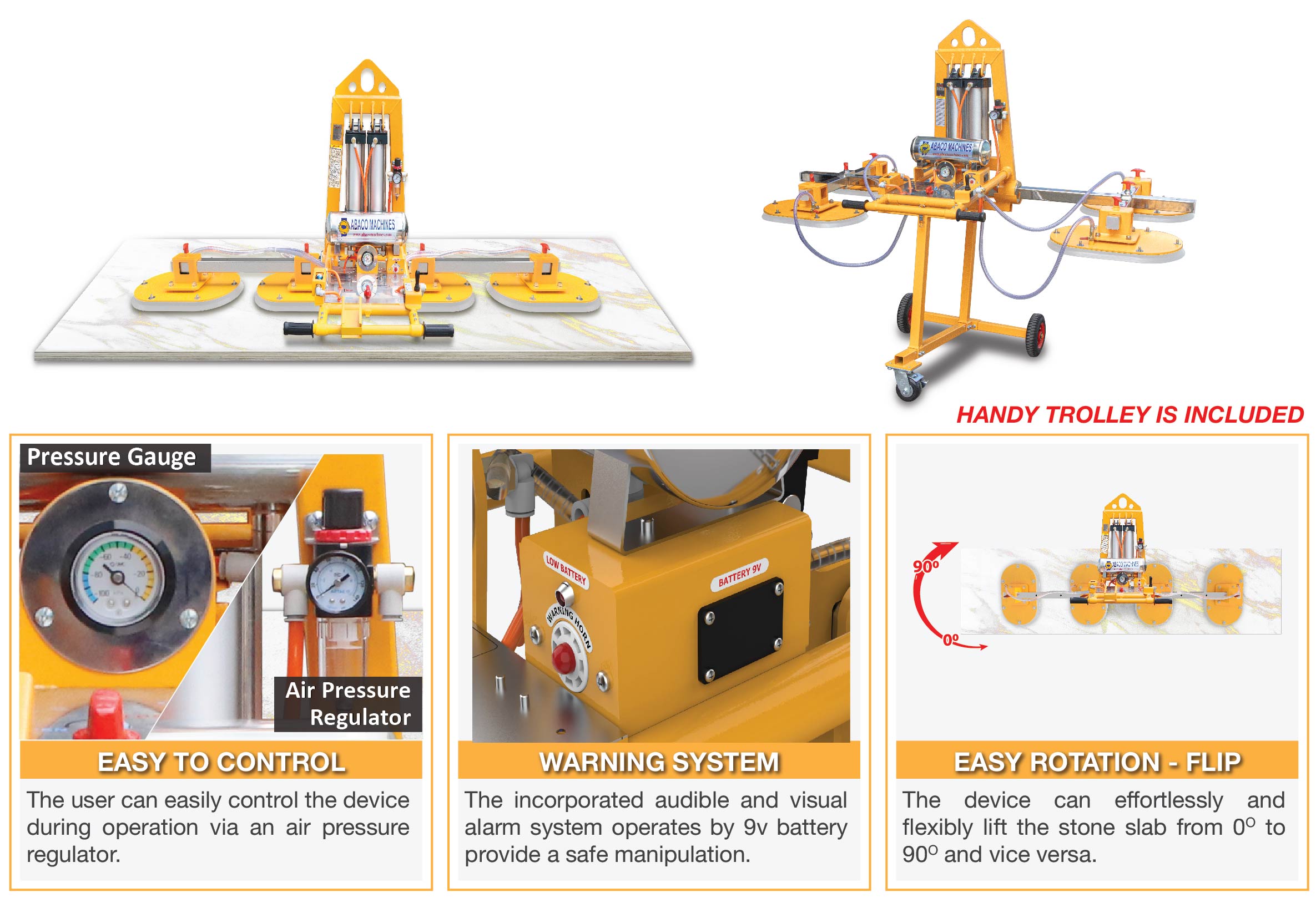 ABACO MULTI STONE VACUUM LIFTER – AMSVL100 12 Abaco multi stone vacuum lifter AMSVL100 1 1