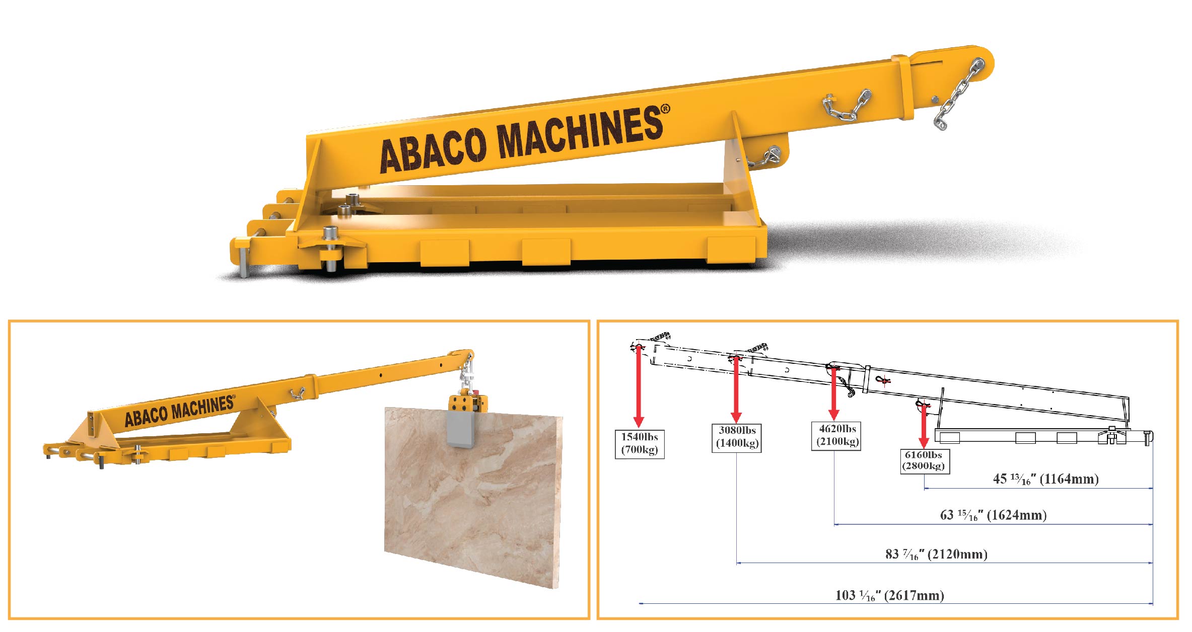 Abaco forklift boom AFJ25