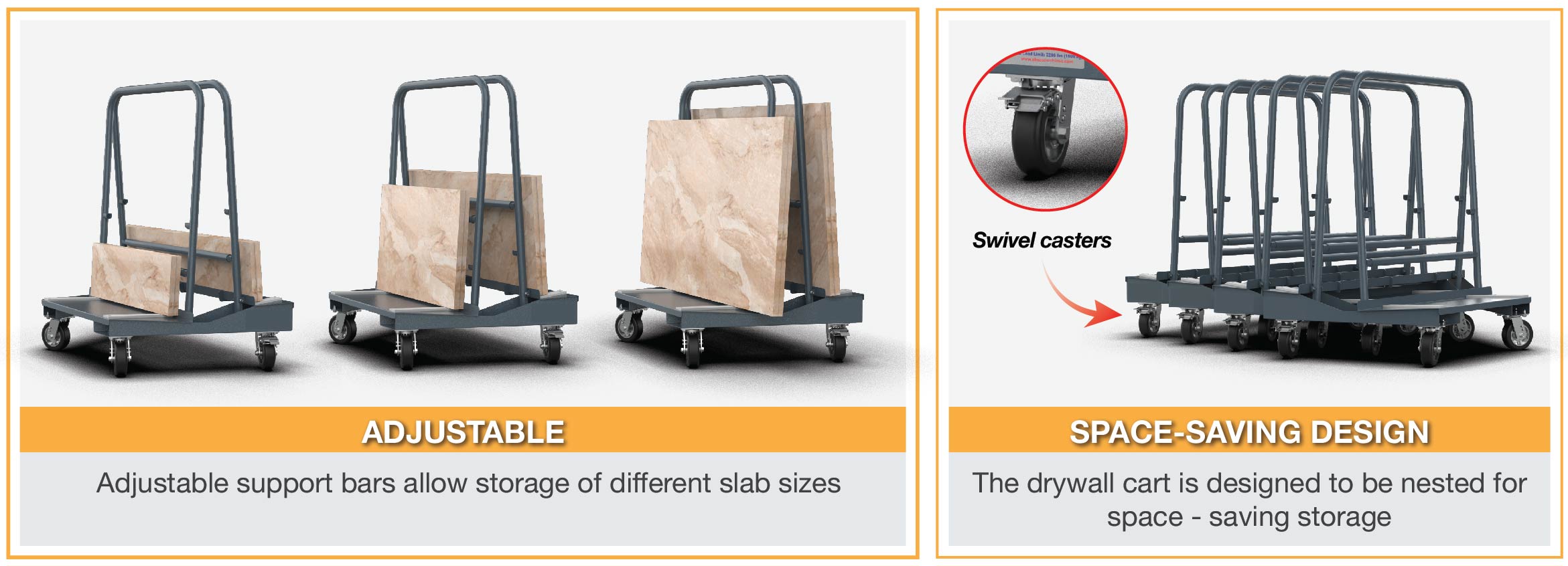 Abaco nesting dual drywall cart ANDWC049 M2