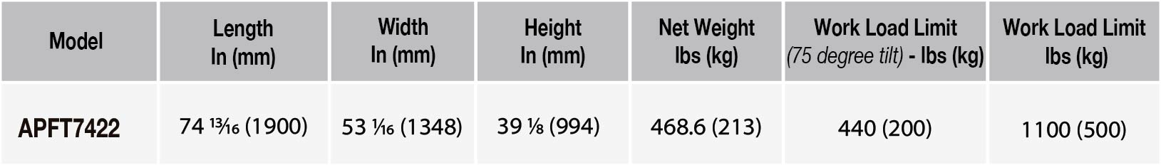 Abaco dual polished flip table APFT7422