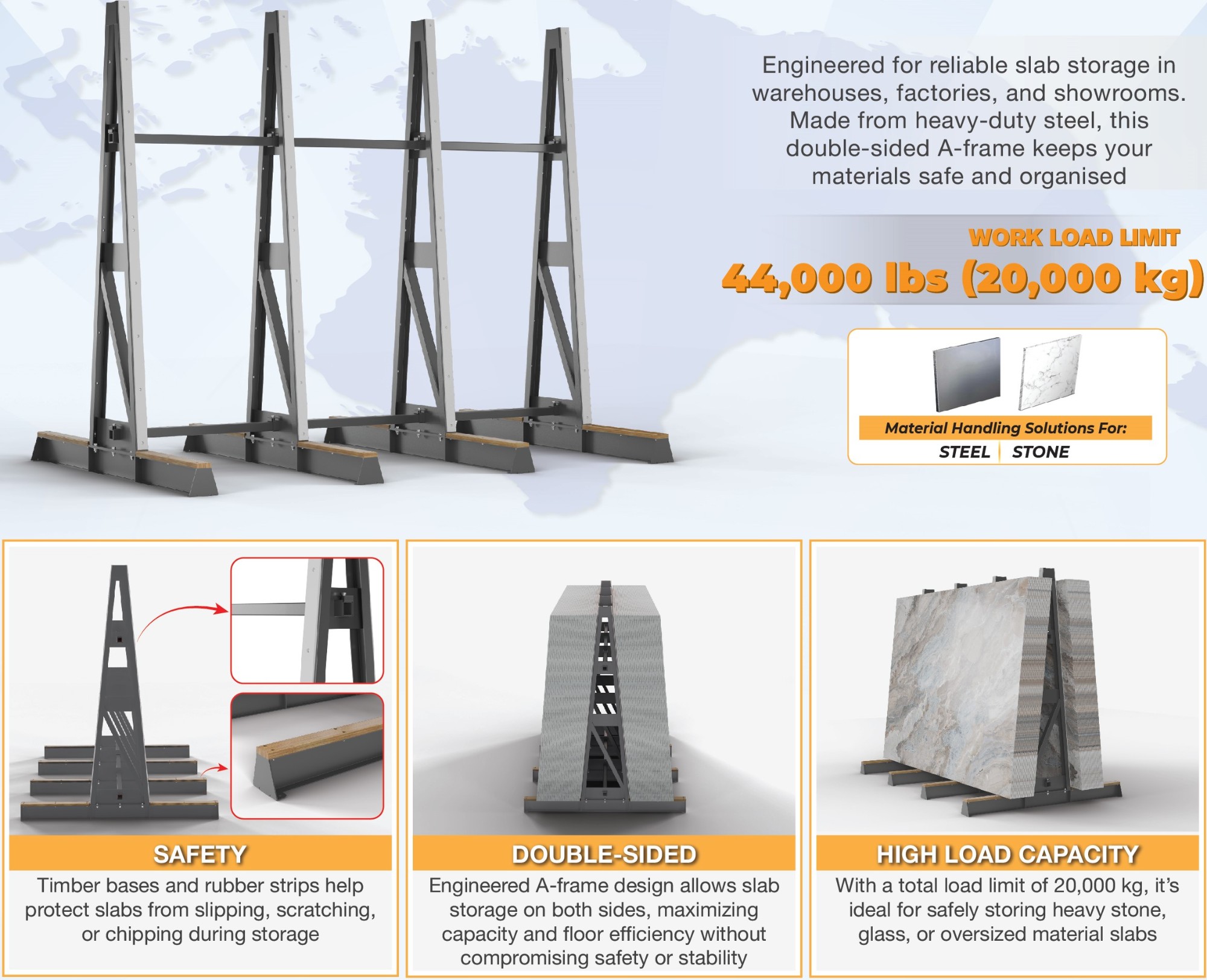 ABACO HEAVY DUTY DOUBLE SIDE A-FRAME - AHDSA100