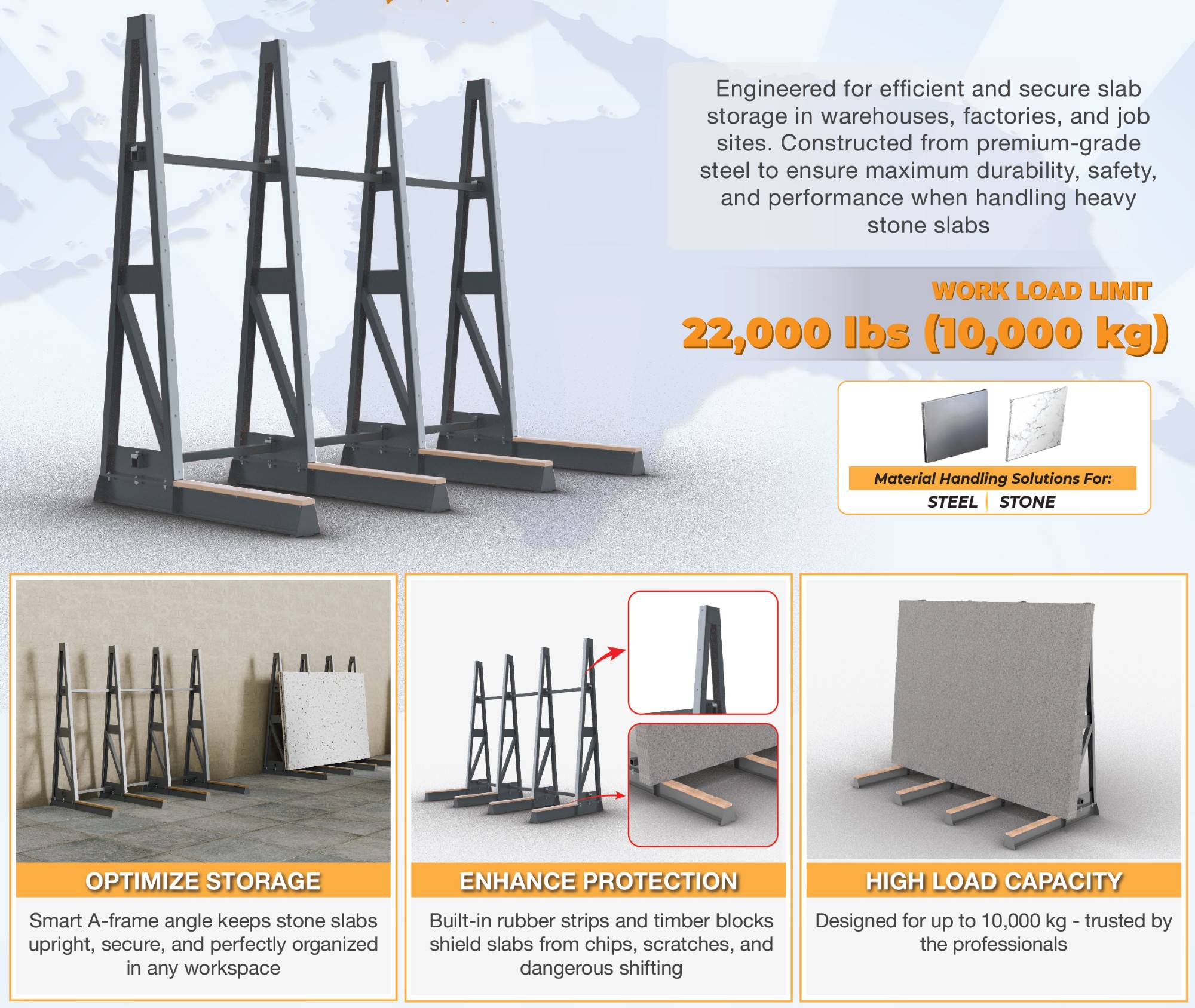 ABACO HEAVY DUTY SINGLE SIDE A-FRAME - AHSSA100