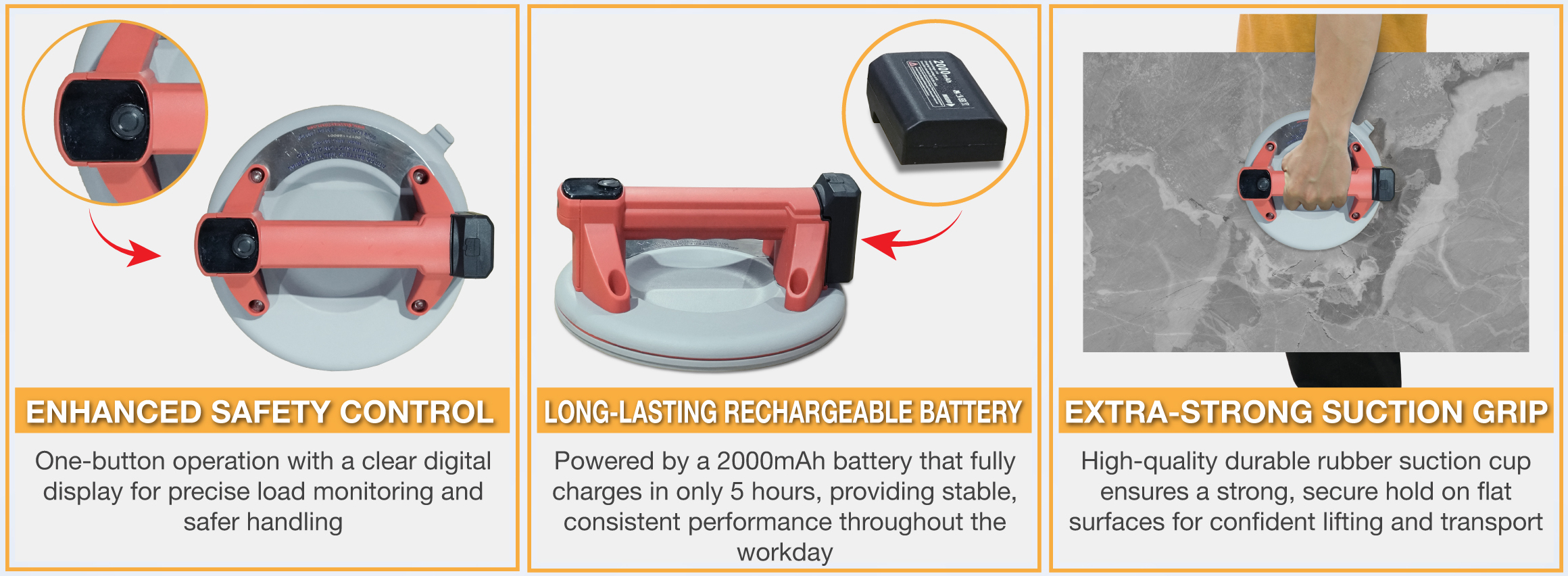 ABACO BATTERY MULTI MATERIAL VACUUM SUCTION CUP PRO AMVC200-PRO 14 Abaco battery multi material vacuum suction cup pro AMVC200 PRO 1 1